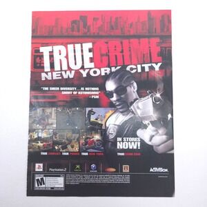 True Crime New York City Print Ad Vintage Y2K Video Game Room Decor Retro Racing